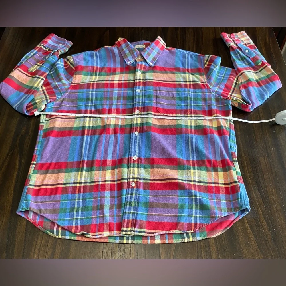 J.Crew x Portuguese Flannel Multicolor Plaid Button-Down Shirt XL